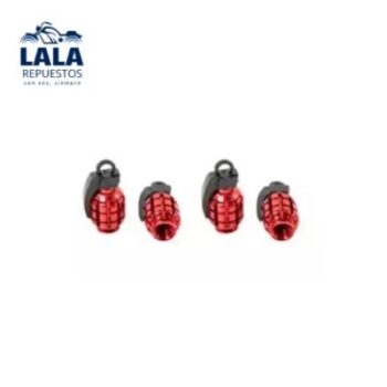 TAPITA DE VALVULA GRANADA ROJA SET X4