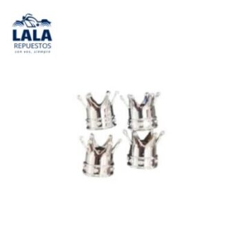 TAPITA DE VALVULA CORONA PLATA SET X4