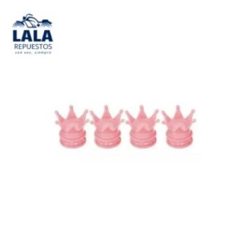 TAPITA DE VALVULA CORONA ROSA SET X4