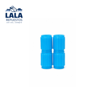 TAPITA DE VALVULA AZUL FLUO SET X4