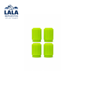 TAPITA DE VALVULA VERDE FLUO SET X4